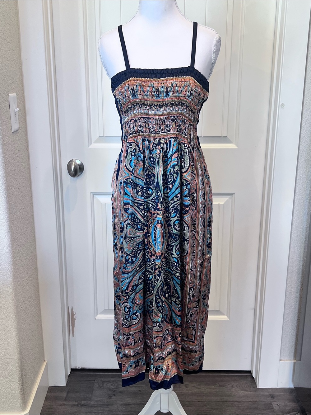 Bohemian Smocked Dress Adjustable Straps
